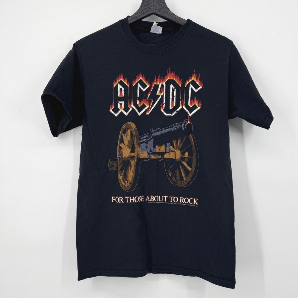 ACDC For Those About To Rock Small Cannon Graphic T Shirt Black